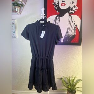 V Neck Swing NWT Dress Elastic High Waist Ruffle Short Dress Small